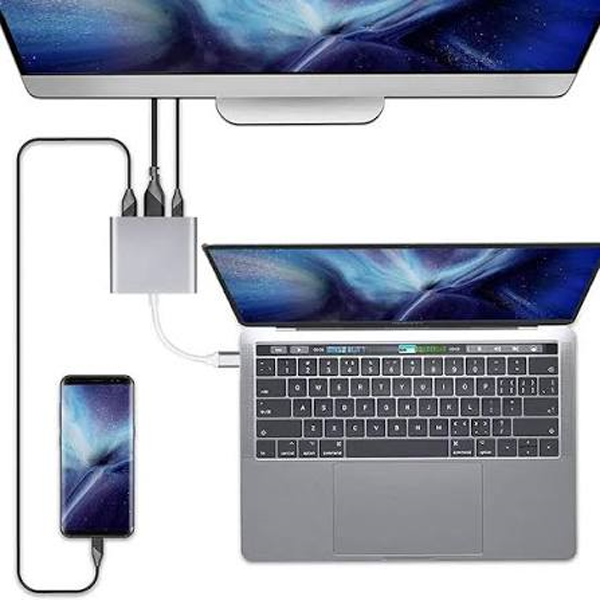 USB C to HDMI Multiport Digital AV Adapter, USB 3.1 Type C to 4K HDMI Adapter Hub with USB 3.0 Port +PD Compatible with MacBook Pro/ S8+/S9+ etc USB-C Devices